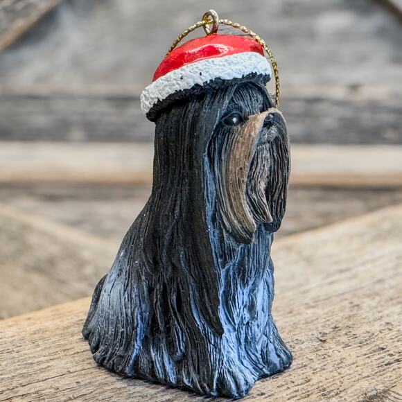 Vintage Kurt Adler Shih Tzu Dog in Santa Hat Christmas Tree Ornament, 3”H - Picture 3 of 9